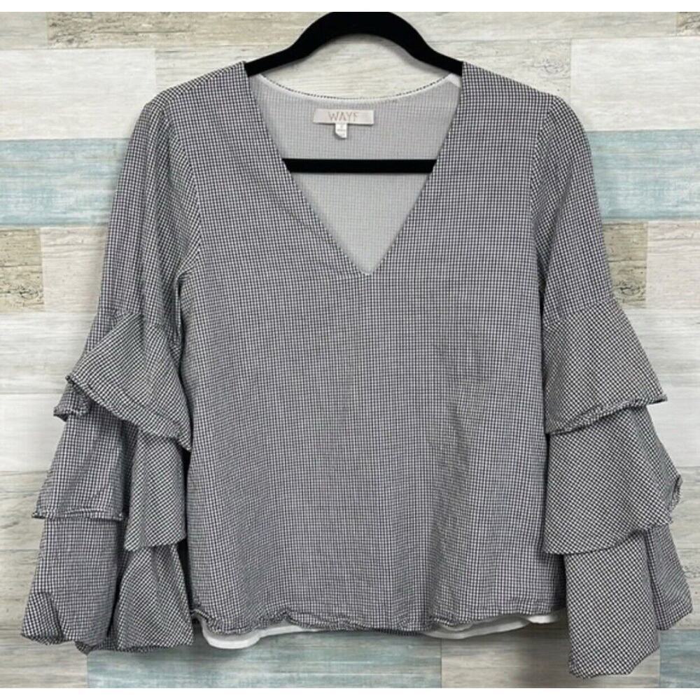 Wayf Black And White Blouse Size M
